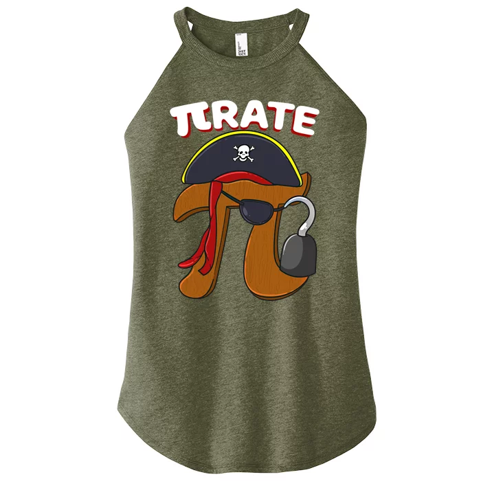 Funny Pi Day Pirate Pi Symbol Graphic Art Math Lover Gift Women’s Perfect Tri Rocker Tank