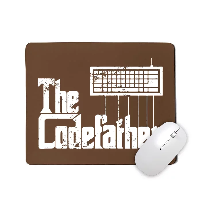 Funny Programmer Dad Gift The Codefather Vintage Coder Mousepad