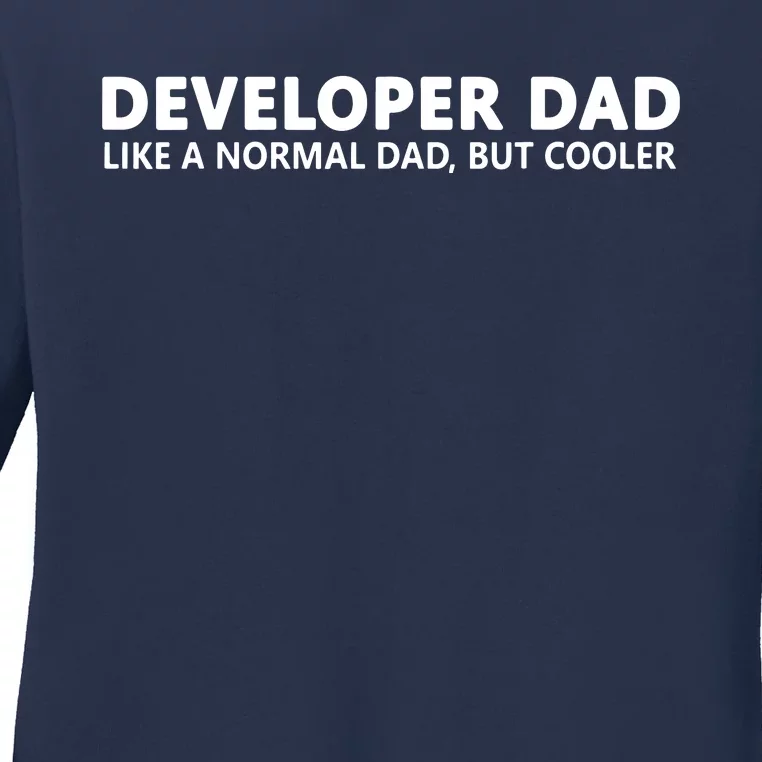 Funny Programmer Dad Software Developer Dad Ladies Long Sleeve Shirt