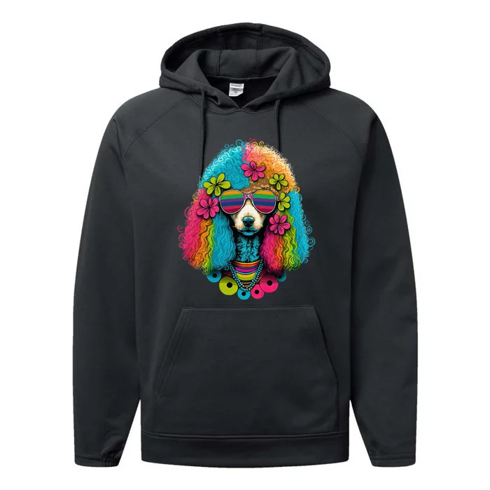 Funny Poodle Dog Miniature Poodle Toy Poodle Hippie Performance Fleece Hoodie