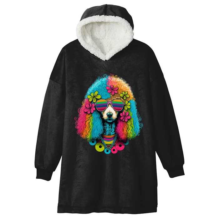 Funny Poodle Dog Miniature Poodle Toy Poodle Hippie Hooded Wearable Blanket