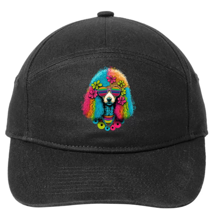 Funny Poodle Dog Miniature Poodle Toy Poodle Hippie 7-Panel Snapback Hat