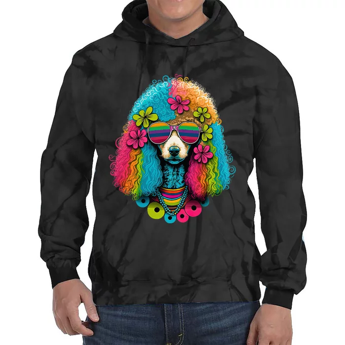 Funny Poodle Dog Miniature Poodle Toy Poodle Hippie Tie Dye Hoodie