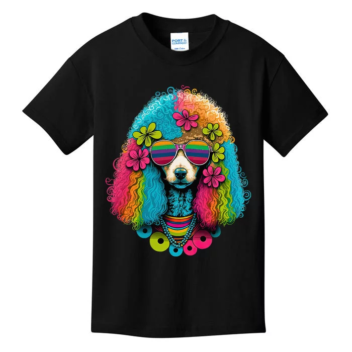 Funny Poodle Dog Miniature Poodle Toy Poodle Hippie Kids T-Shirt