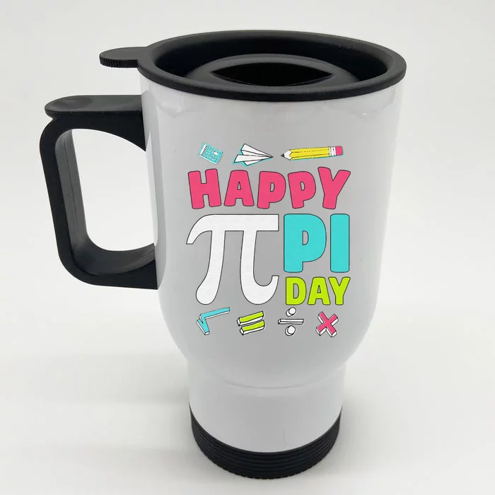 Funny Pi Day Shirt Spiral Pi Math Tee for Pi Day 3.14 Front & Back Stainless Steel Travel Mug