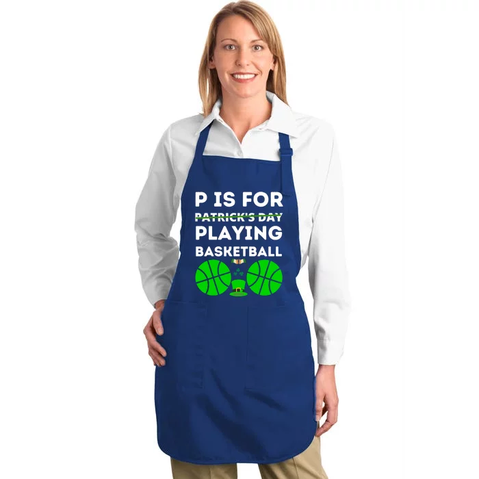 Funny Patricks Day Basketball Players Cool Patricks Day Gift Full-Length Apron With Pocket