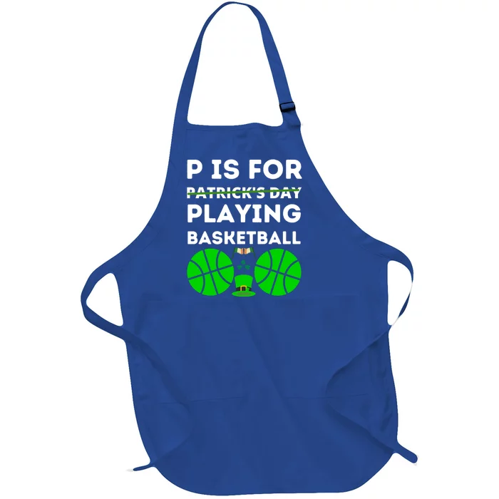 Funny Patricks Day Basketball Players Cool Patricks Day Gift Full-Length Apron With Pocket