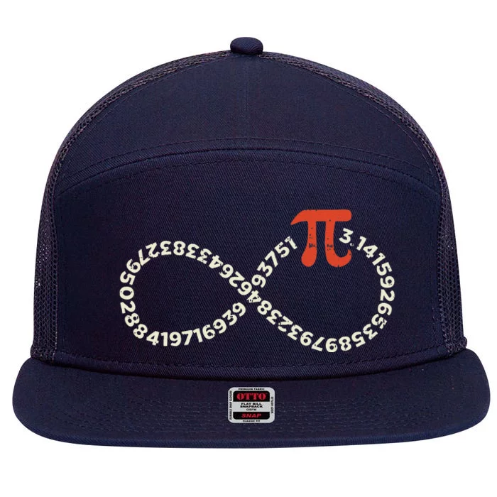 Funny Pi Day Infinity Symbol Math Geek Infinite Sign 7 Panel Mesh Trucker Snapback Hat