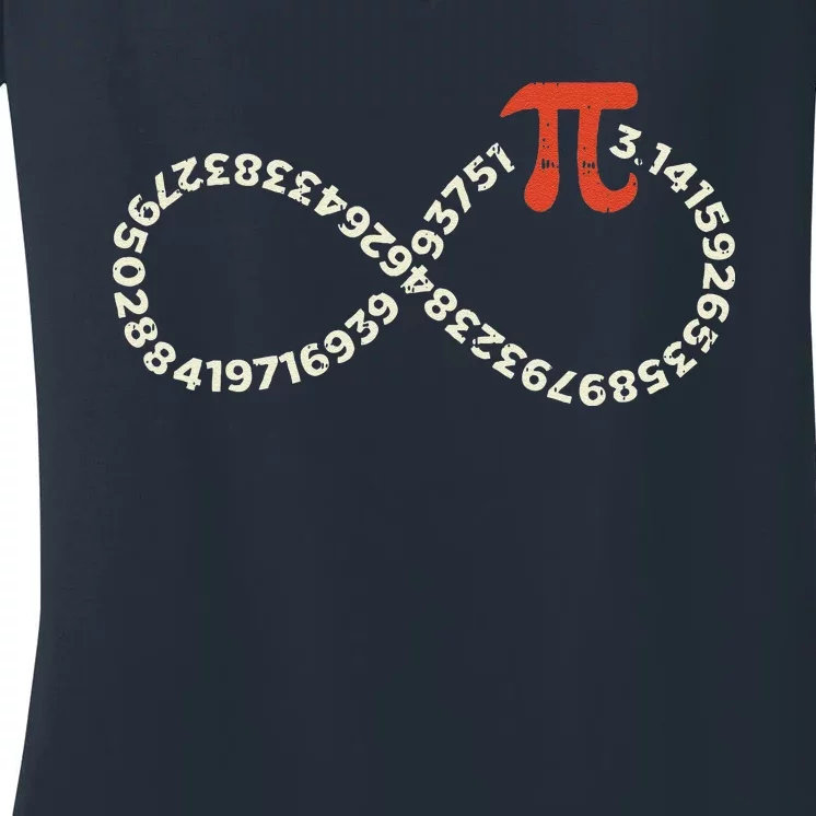 Funny Pi Day Infinity Symbol Math Geek Infinite Sign Women's V-Neck T-Shirt