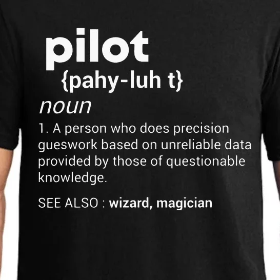 Funny Pilot Definition Design Airplane Jet Aviation Graphic Pajama Set