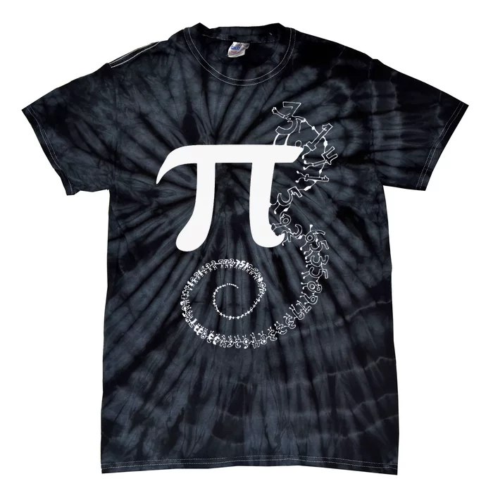 Funny Pi Day 3.14 Math Equation Spiral Pi Math Tie-Dye T-Shirt