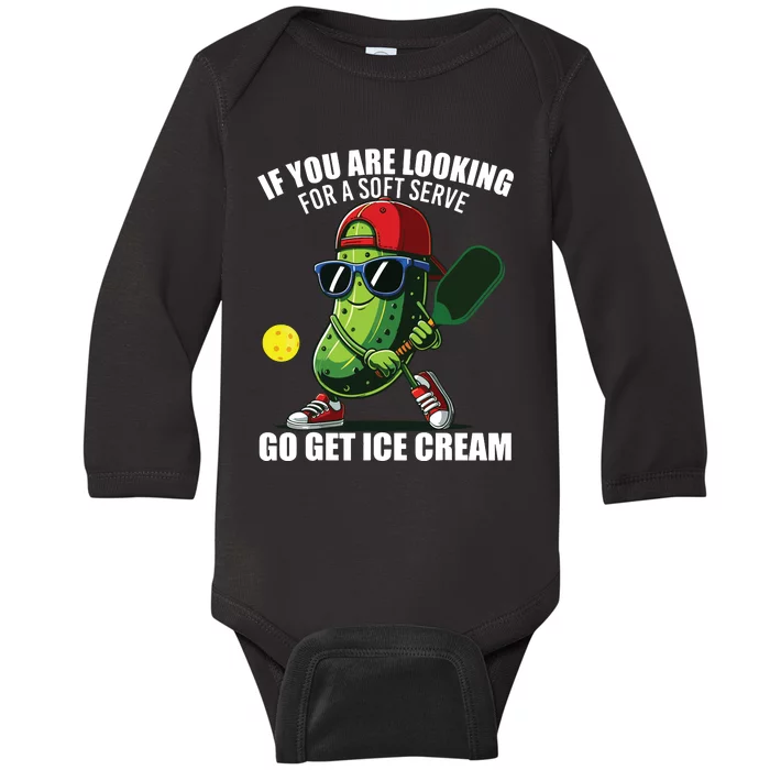 Funny Pickleball Design Funny Pickle Pickleball Lover Baby Long Sleeve Bodysuit