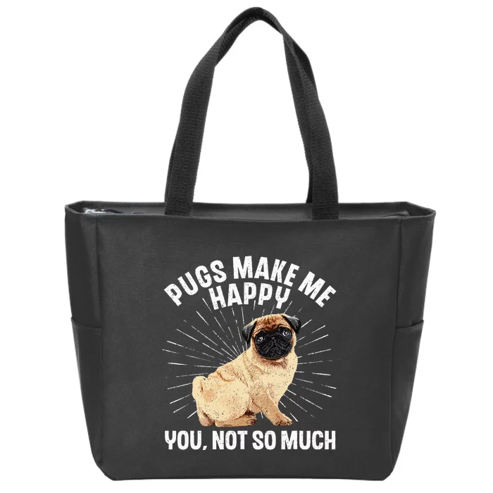 Funny Pug Design For Men Women Puppy Pet Dog Breed Pug Lover Zip Tote Bag