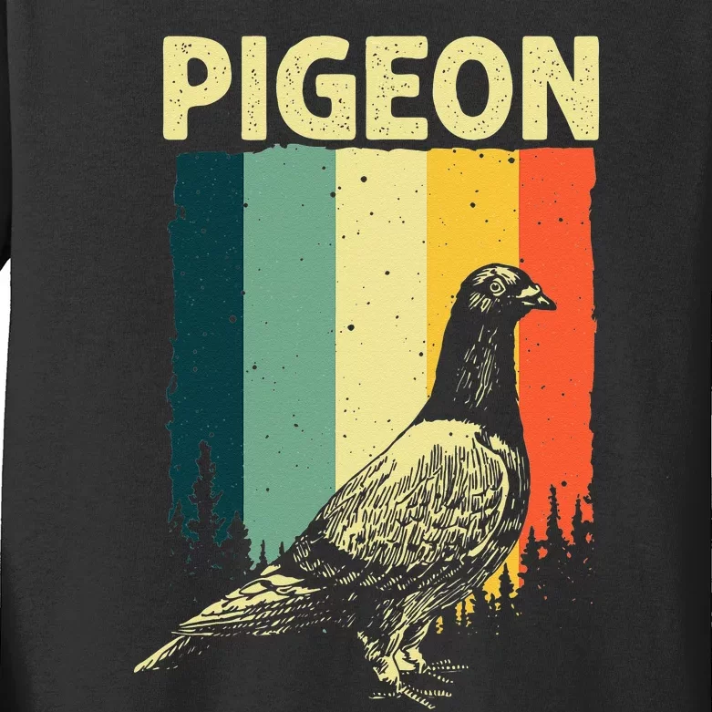 Funny Pigeon Design For Men Women Pigeon Costume Bird Lovers Kids Long Sleeve Shirt