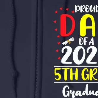 Funny Proud Dad Of A Class Of 2024 5th Grade Graduate Full Zip Hoodie