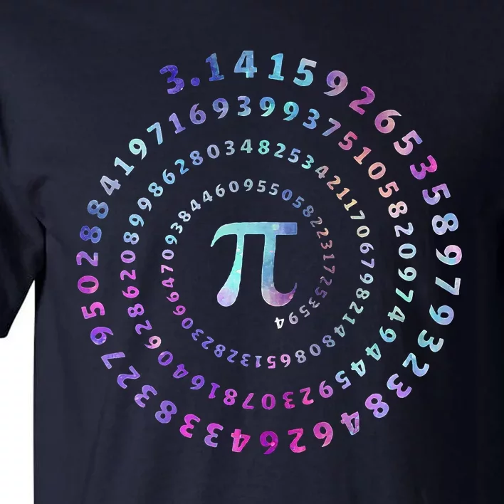 Funny Pi Day Spiral Pi Math Tee For Pi Day Tall T-Shirt