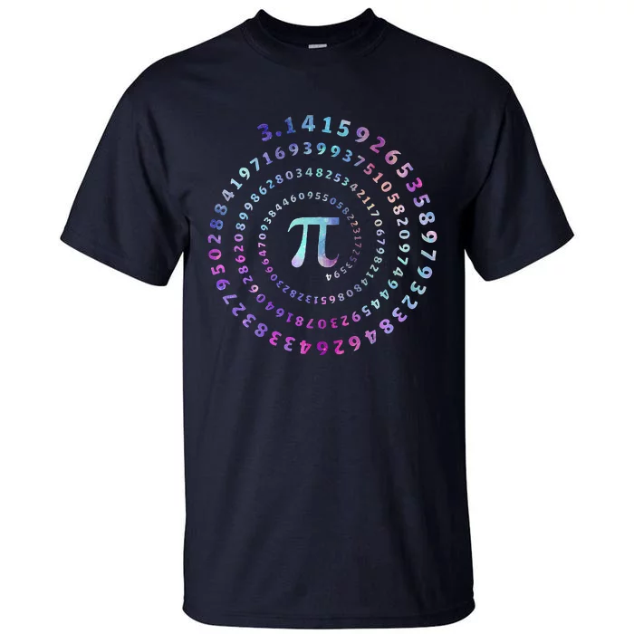 Funny Pi Day Spiral Pi Math Tee For Pi Day Tall T-Shirt