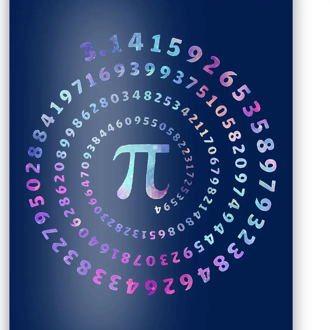 Funny Pi Day Spiral Pi Math Tee For Pi Day Poster