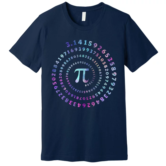 Funny Pi Day Spiral Pi Math Tee For Pi Day Premium T-Shirt