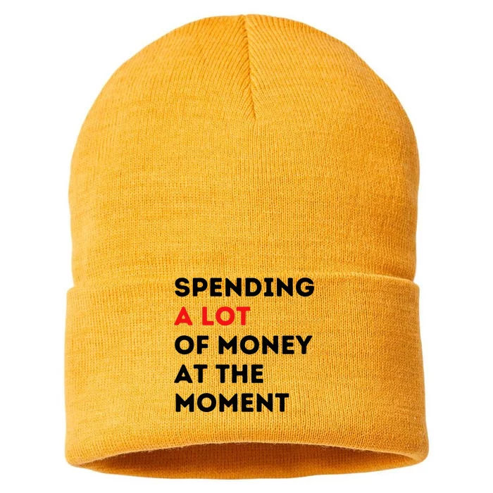 Funny Parents Day Spending A Lot Of Money Right Now Sustainable Knit Beanie