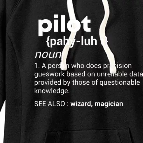 Funny Pilot Definition Design Airplane Jet Aviation Graphic Women's Fleece Hoodie