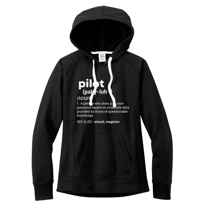 Funny Pilot Definition Design Airplane Jet Aviation Graphic Women's Fleece Hoodie