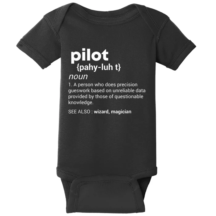 Funny Pilot Definition Design Airplane Jet Aviation Graphic Baby Bodysuit