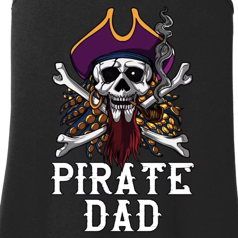 Funny Pirate Dad Fathers Day Ladies Essential Tank