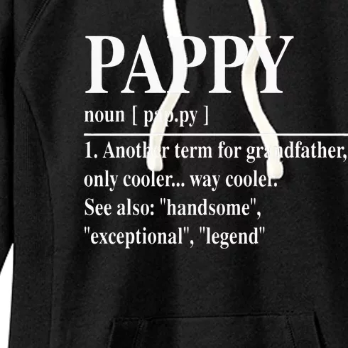 Funny Pappy Definitions Fathers Day Pappy Women's Fleece Hoodie