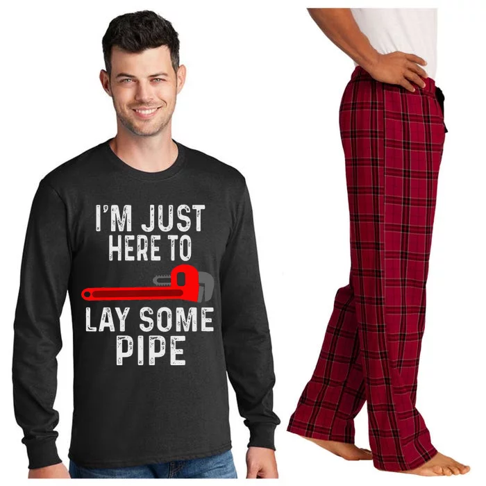 Funny Plumber Designs For Plumbing Lay Some Pipe Long Sleeve Pajama Set