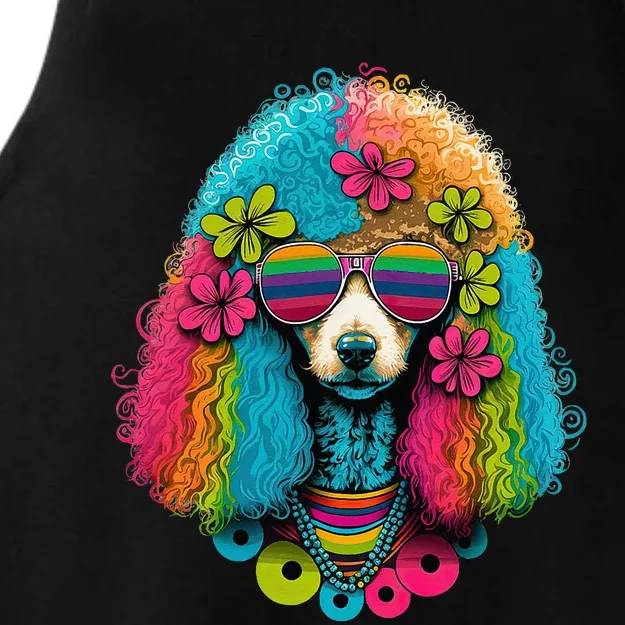 Funny Poodle Dog Miniature Poodle Toy Poodle Hippie Ladies Tri-Blend Wicking Tank