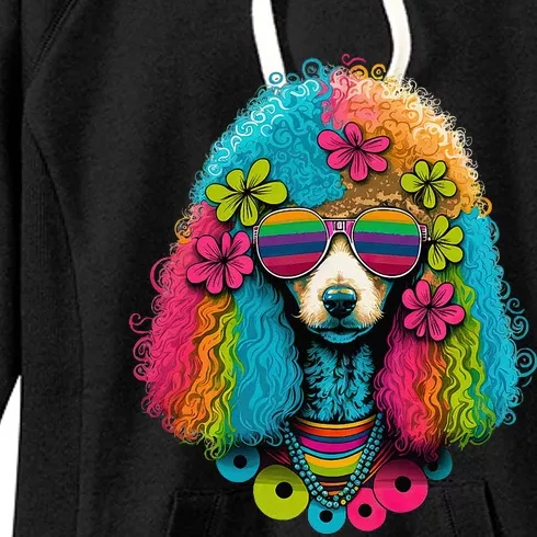 Funny Poodle Dog Miniature Poodle Toy Poodle Hippie Women's Fleece Hoodie