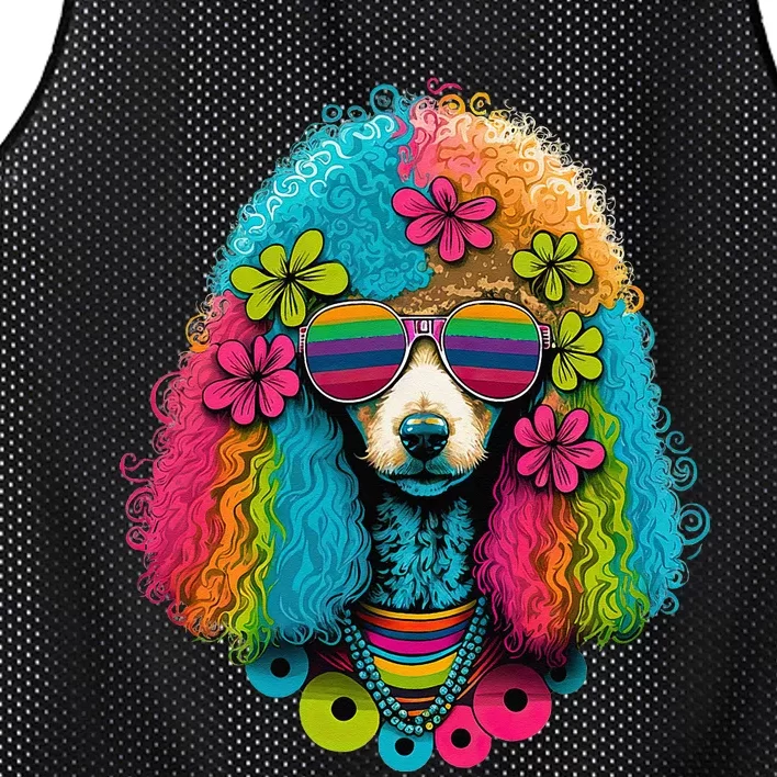 Funny Poodle Dog Miniature Poodle Toy Poodle Hippie Mesh Reversible Basketball Jersey Tank