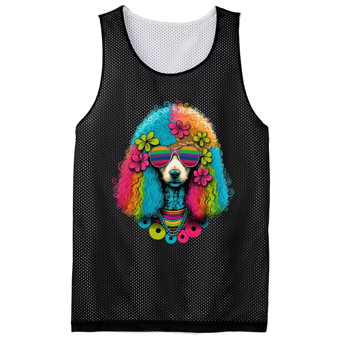 Funny Poodle Dog Miniature Poodle Toy Poodle Hippie Mesh Reversible Basketball Jersey Tank