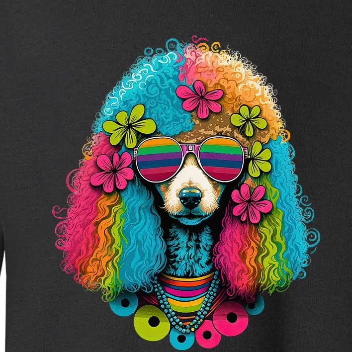 Funny Poodle Dog Miniature Poodle Toy Poodle Hippie Toddler Sweatshirt