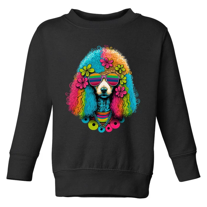 Funny Poodle Dog Miniature Poodle Toy Poodle Hippie Toddler Sweatshirt