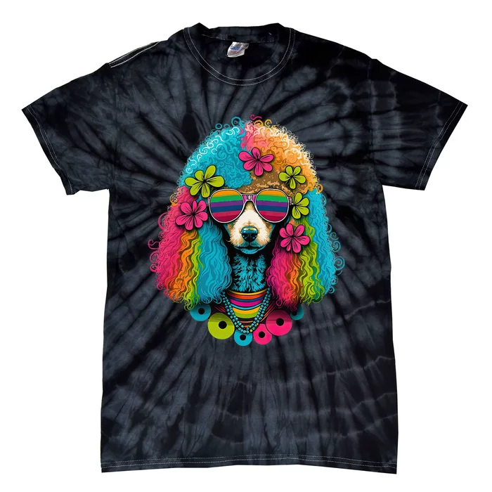 Funny Poodle Dog Miniature Poodle Toy Poodle Hippie Tie-Dye T-Shirt