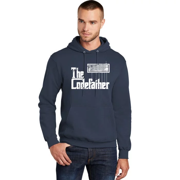 Funny Programmer Dad Gift The Codefather Vintage Coder Tall Hoodie