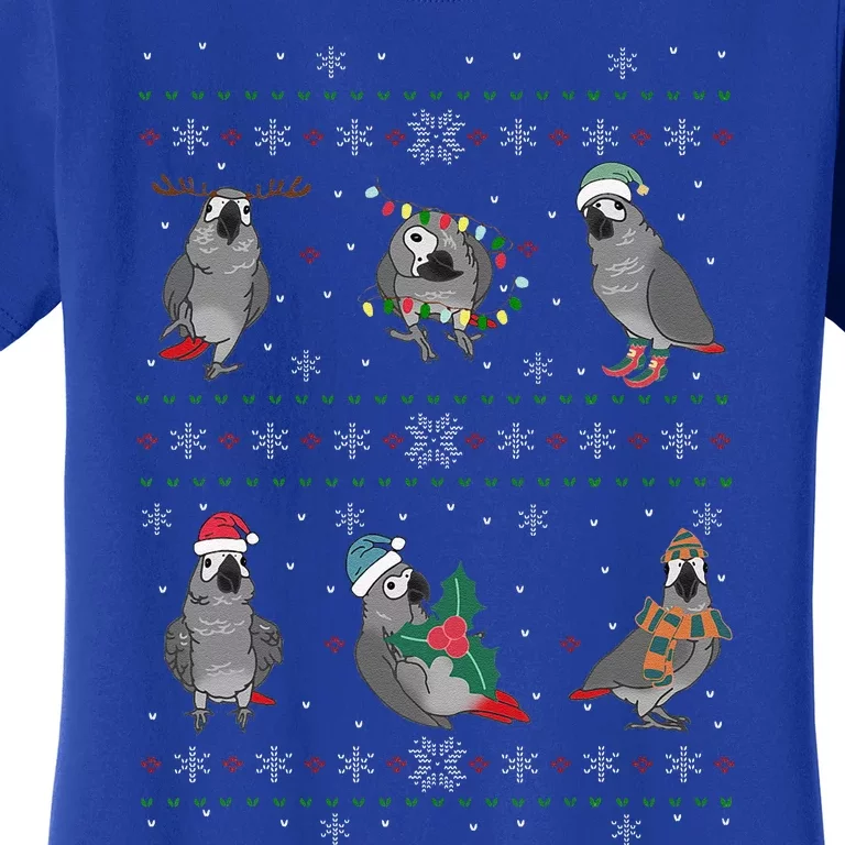 Funny Parrot Doodle African Grey Parrot Ugly Christmas Women's T-Shirt