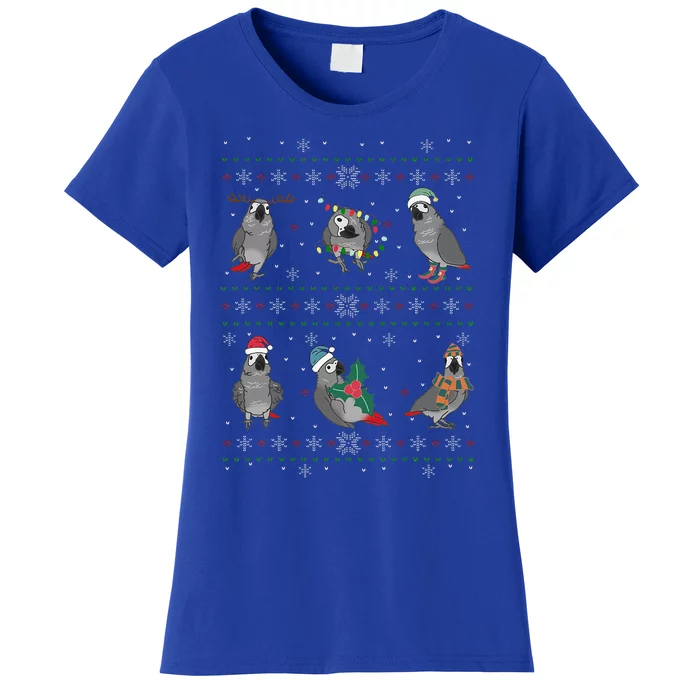 Funny Parrot Doodle African Grey Parrot Ugly Christmas Women's T-Shirt