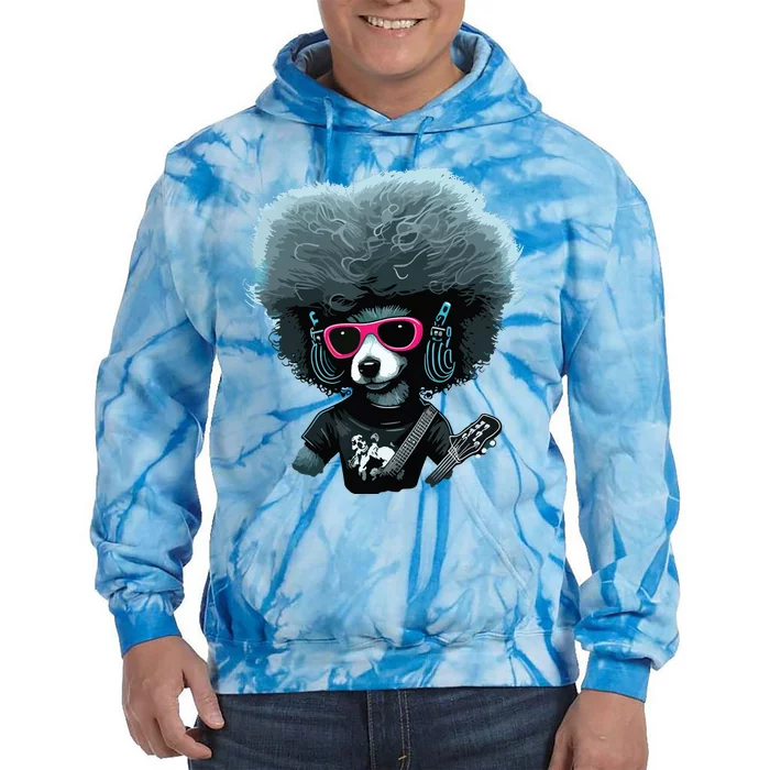 Funny Poodle Dog Miniature Poodle Toy Poodle Retro Sunset Tie Dye Hoodie