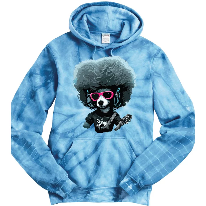 Funny Poodle Dog Miniature Poodle Toy Poodle Retro Sunset Tie Dye Hoodie