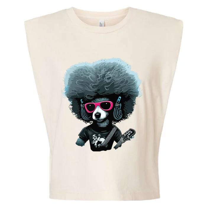 Funny Poodle Dog Miniature Poodle Toy Poodle Retro Sunset Garment-Dyed Women's Muscle Tee