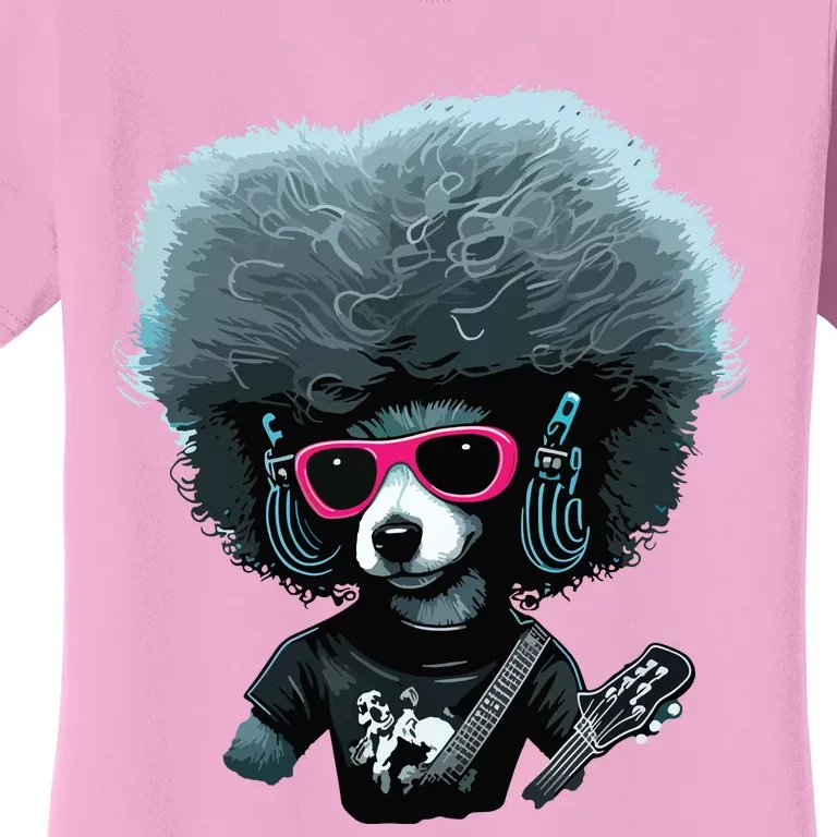 Funny Poodle Dog Miniature Poodle Toy Poodle Retro Sunset Women's T-Shirt