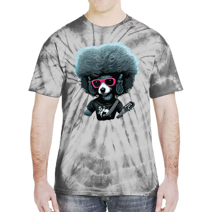 Funny Poodle Dog Miniature Poodle Toy Poodle Retro Sunset Tie-Dye T-Shirt