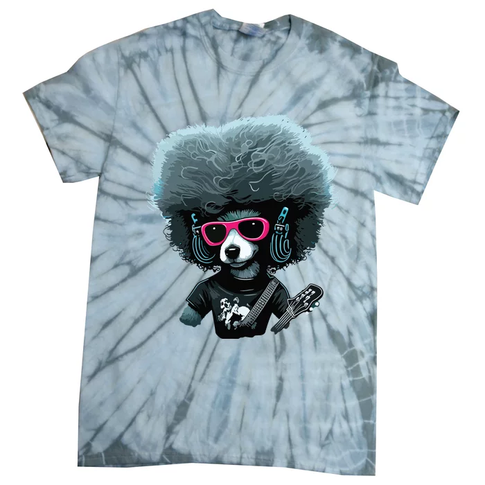 Funny Poodle Dog Miniature Poodle Toy Poodle Retro Sunset Tie-Dye T-Shirt