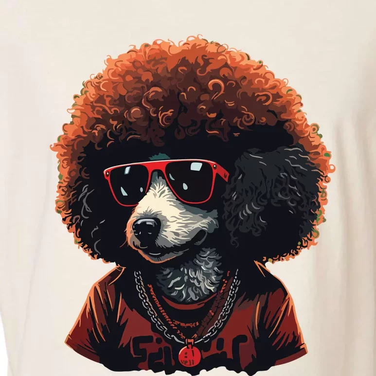 Funny Poodle Dog Miniature Poodle Toy Poodle Retro Sunset Garment-Dyed Women's Muscle Tee