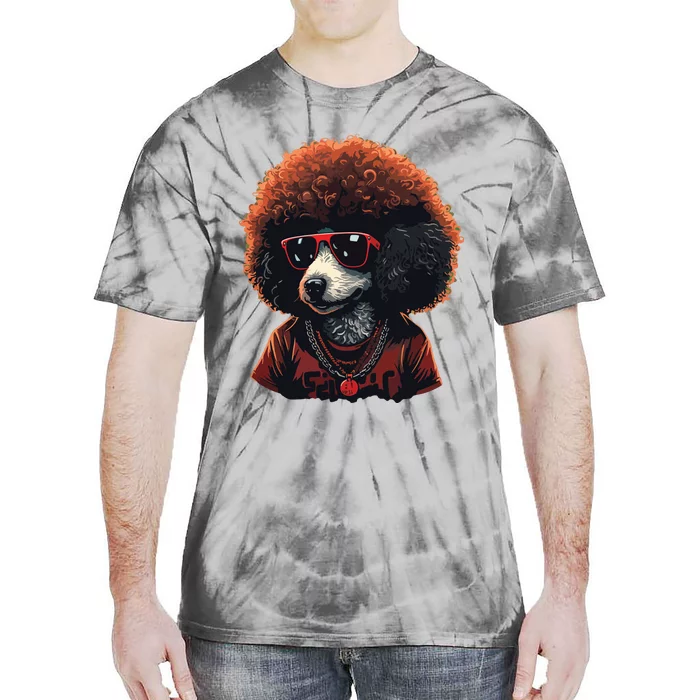 Funny Poodle Dog Miniature Poodle Toy Poodle Retro Sunset Tie-Dye T-Shirt