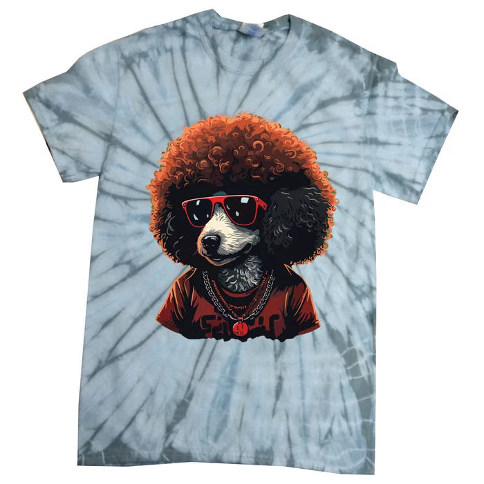 Funny Poodle Dog Miniature Poodle Toy Poodle Retro Sunset Tie-Dye T-Shirt