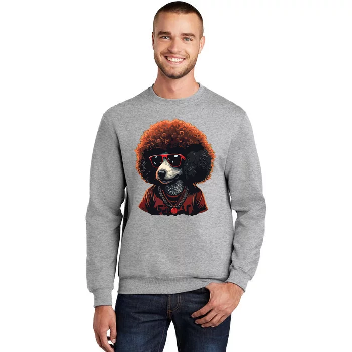 Funny Poodle Dog Miniature Poodle Toy Poodle Retro Sunset Sweatshirt